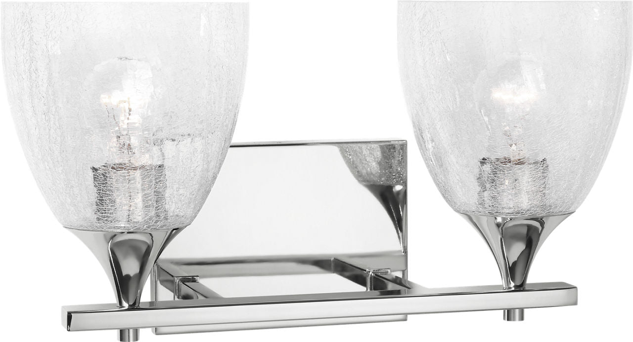 Toffino 2-Light Bath Sconce | Chrome | Clear Crackle Glass
