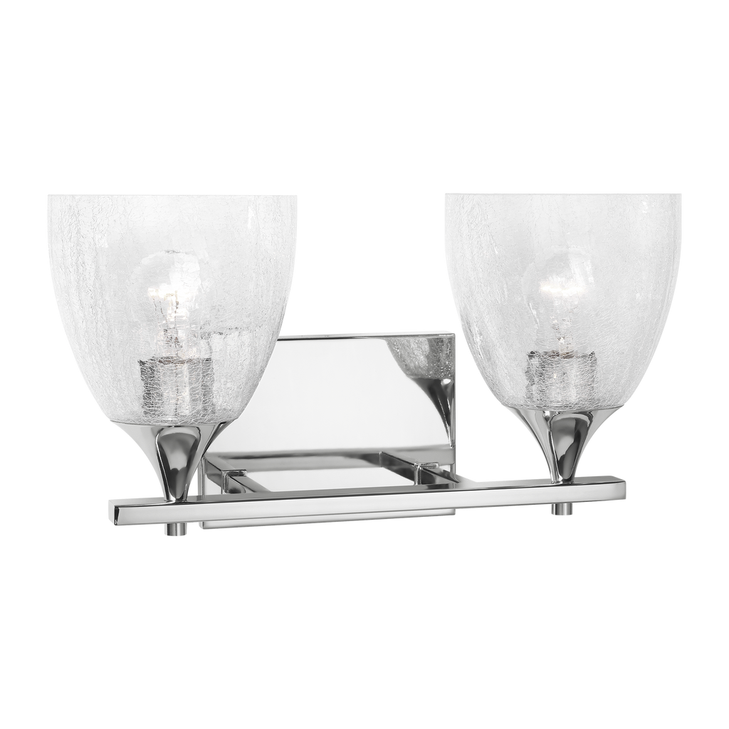 Toffino 2-Light Bath Sconce | Chrome | Clear Crackle Glass