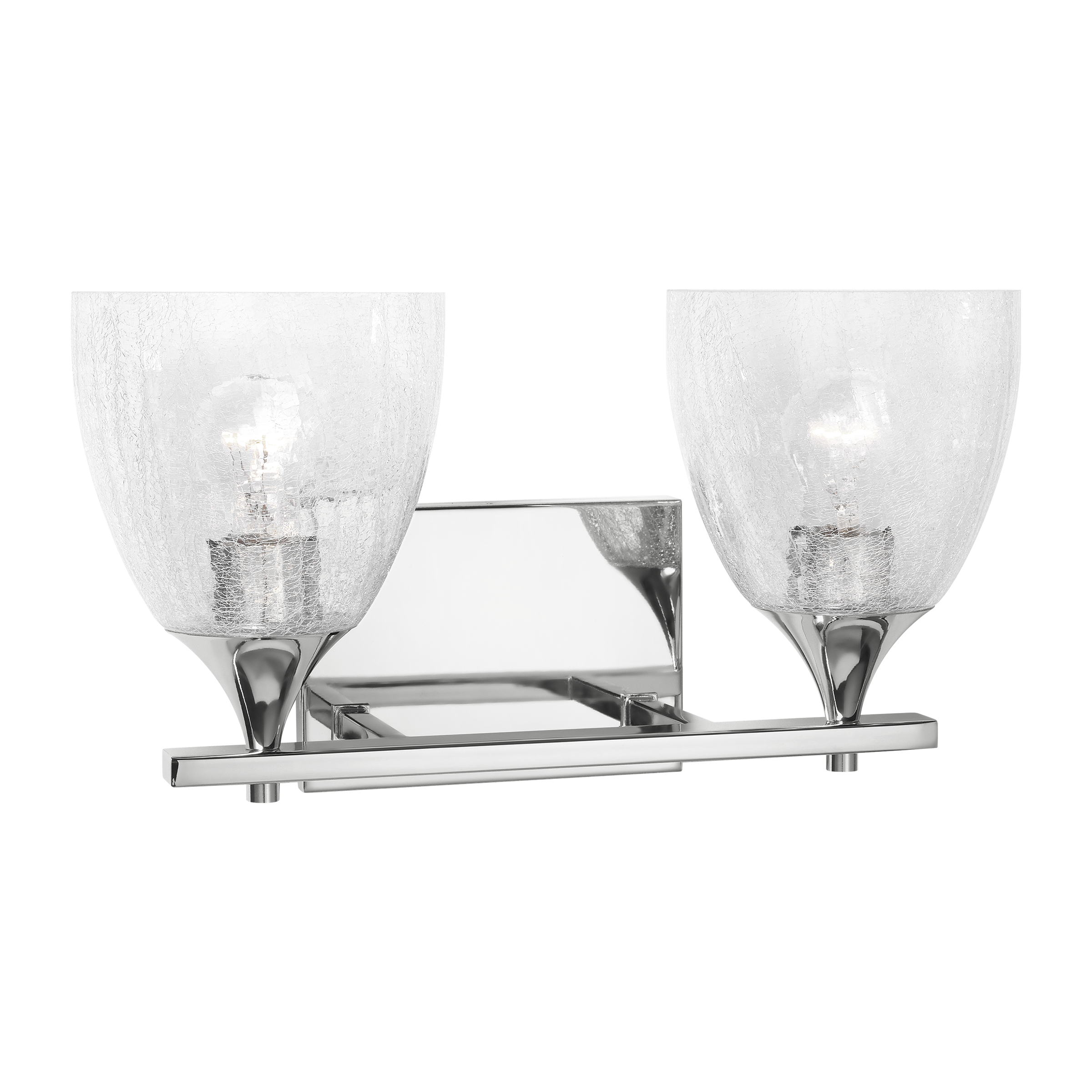 Toffino 2-Light Bath Sconce | Chrome | Clear Crackle Glass