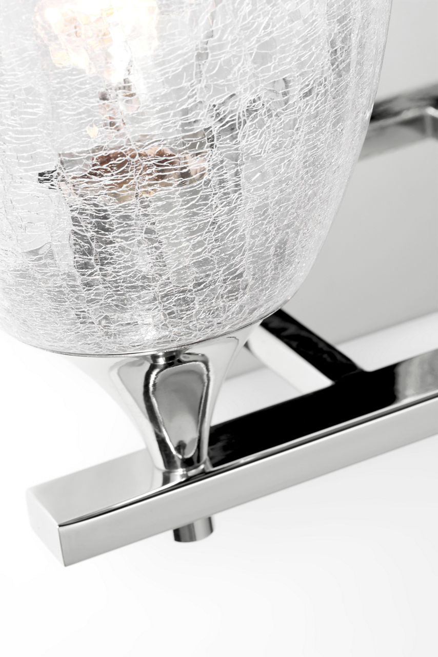 Toffino 2-Light Bath Sconce | Chrome | Clear Crackle Glass