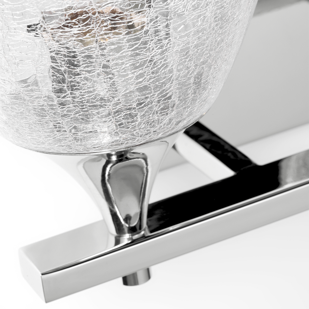 Toffino 2-Light Bath Sconce | Chrome | Clear Crackle Glass