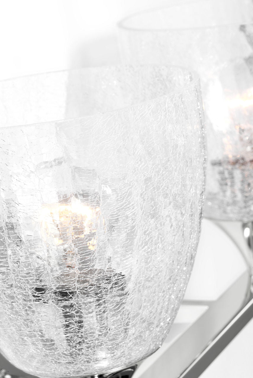 Toffino 2-Light Bath Sconce | Chrome | Clear Crackle Glass
