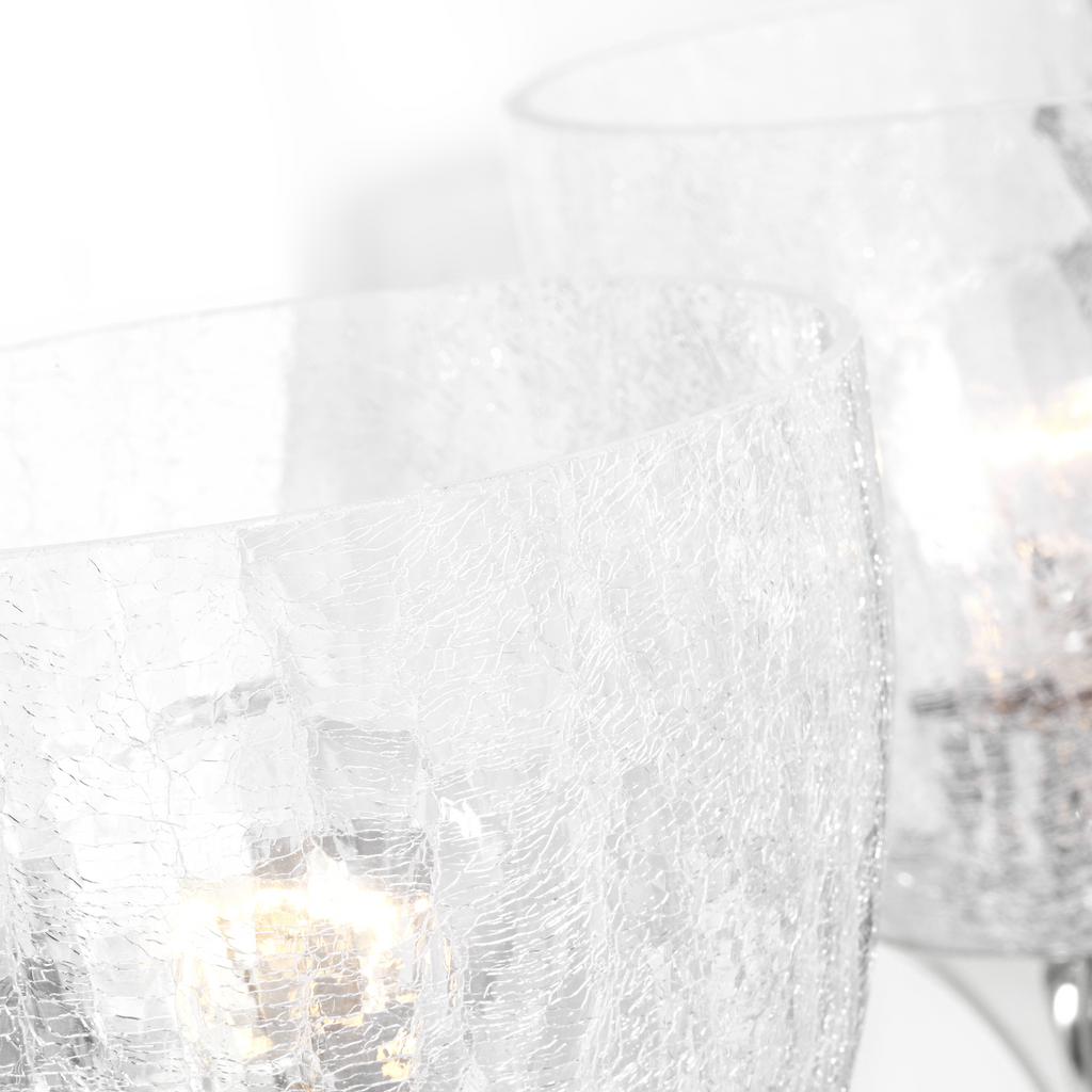 Toffino 2-Light Bath Sconce | Chrome | Clear Crackle Glass