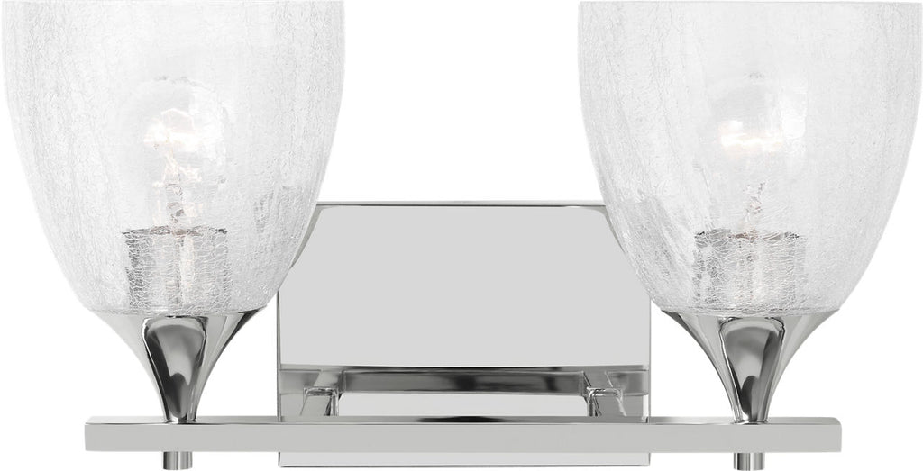 Toffino 2-Light Bath Sconce | Chrome | Clear Crackle Glass