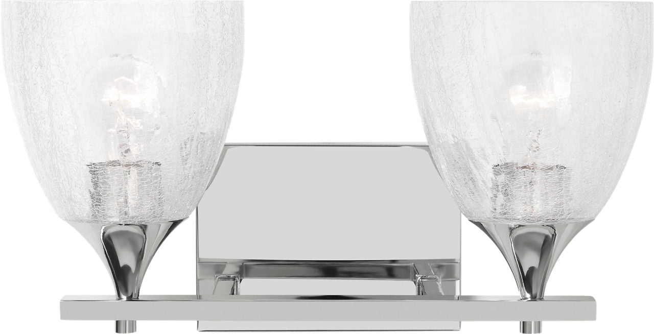 Toffino 2-Light Bath Sconce | Chrome | Clear Crackle Glass