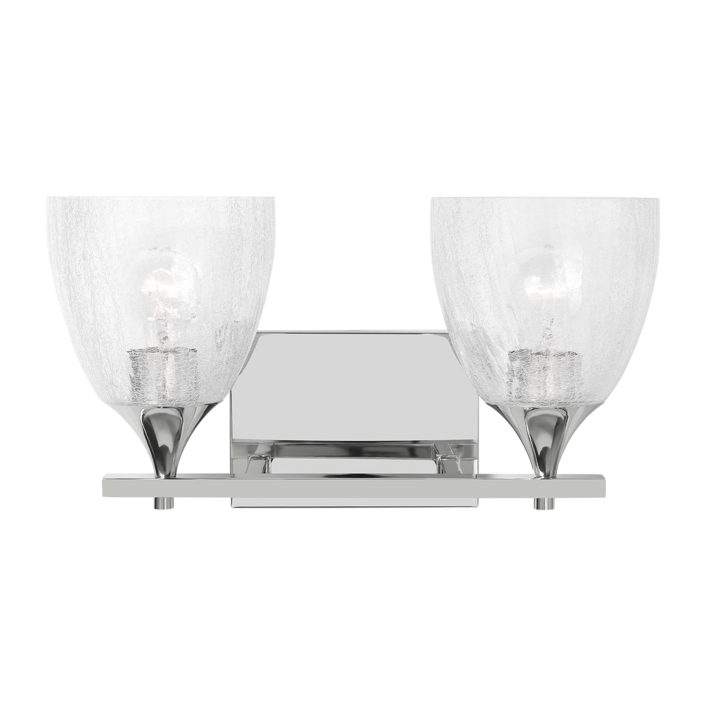 Toffino 2-Light Bath Sconce | Chrome | Clear Crackle Glass