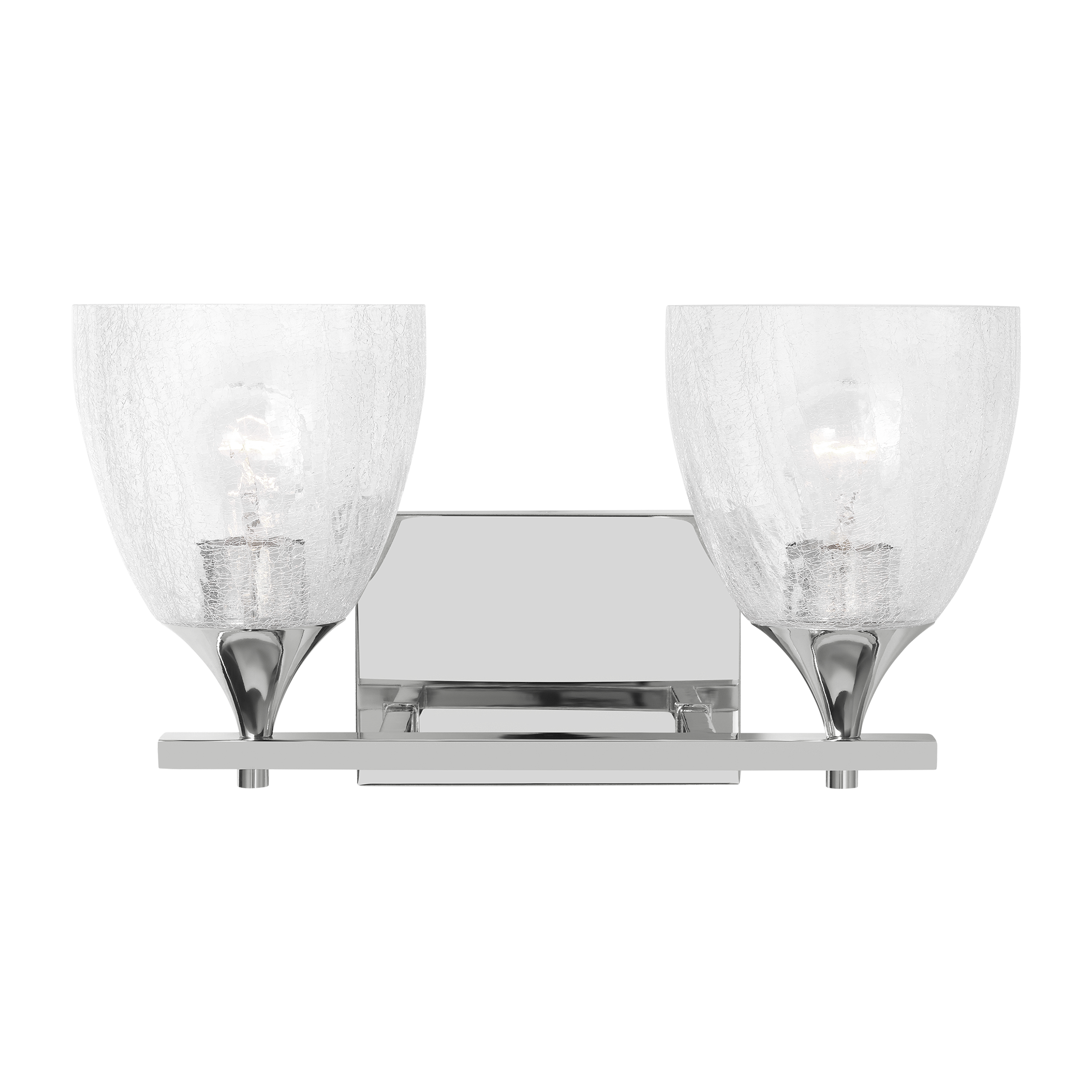 Toffino 2-Light Bath Sconce | Chrome | Clear Crackle Glass
