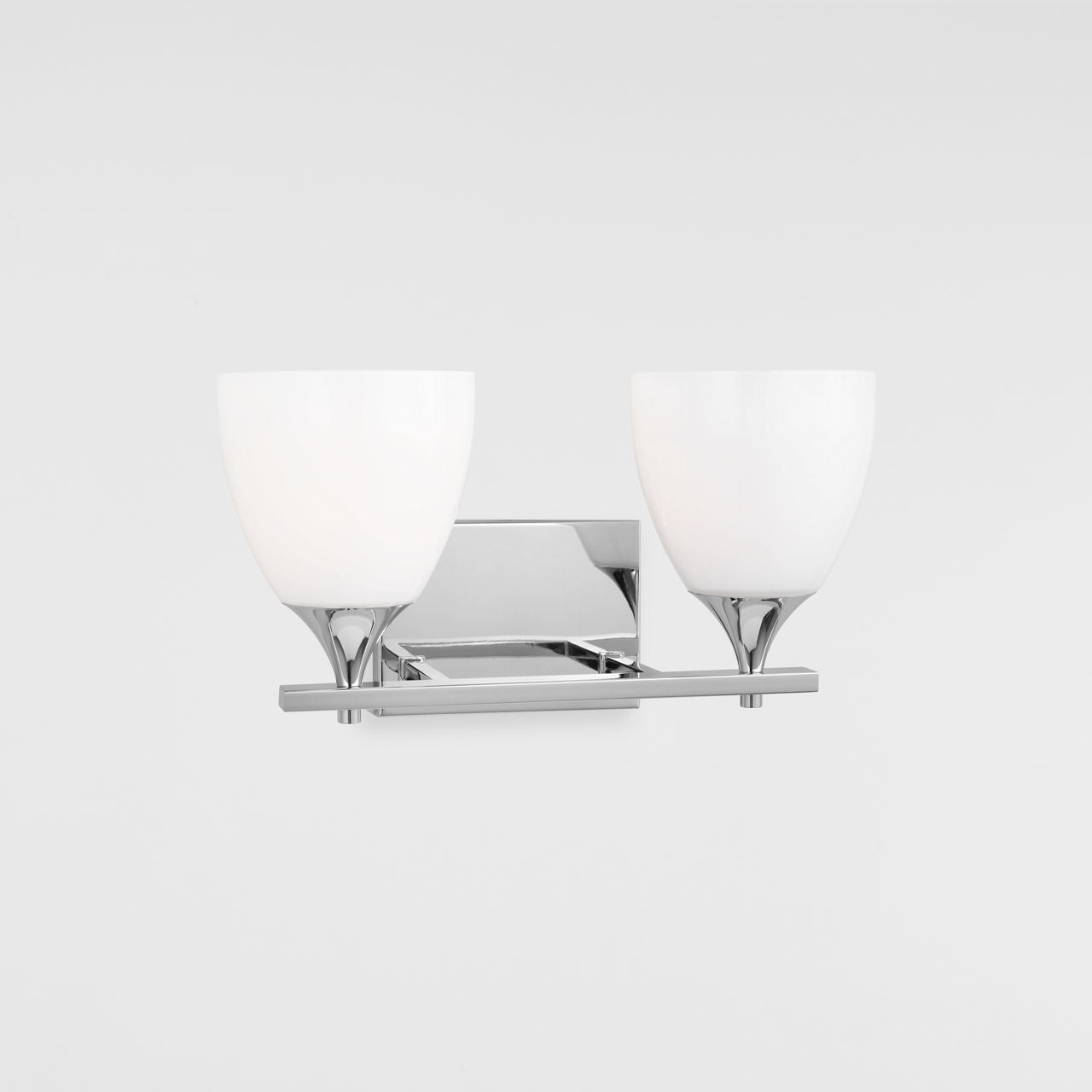 Toffino 2-Light Bath Sconce | Chrome | Milk Glass