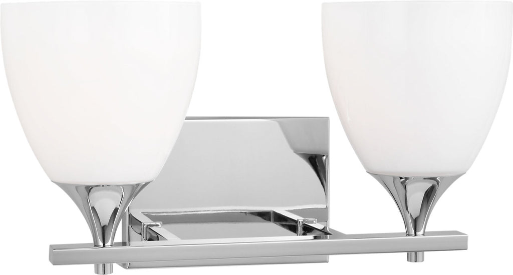 Toffino 2-Light Bath Sconce | Chrome | Milk Glass