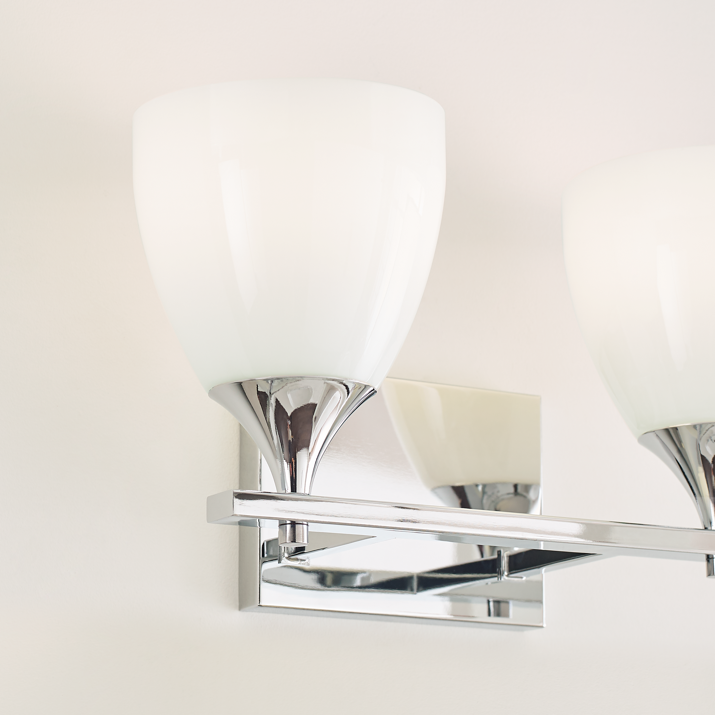 Toffino 2-Light Bath Sconce | Chrome | Milk Glass