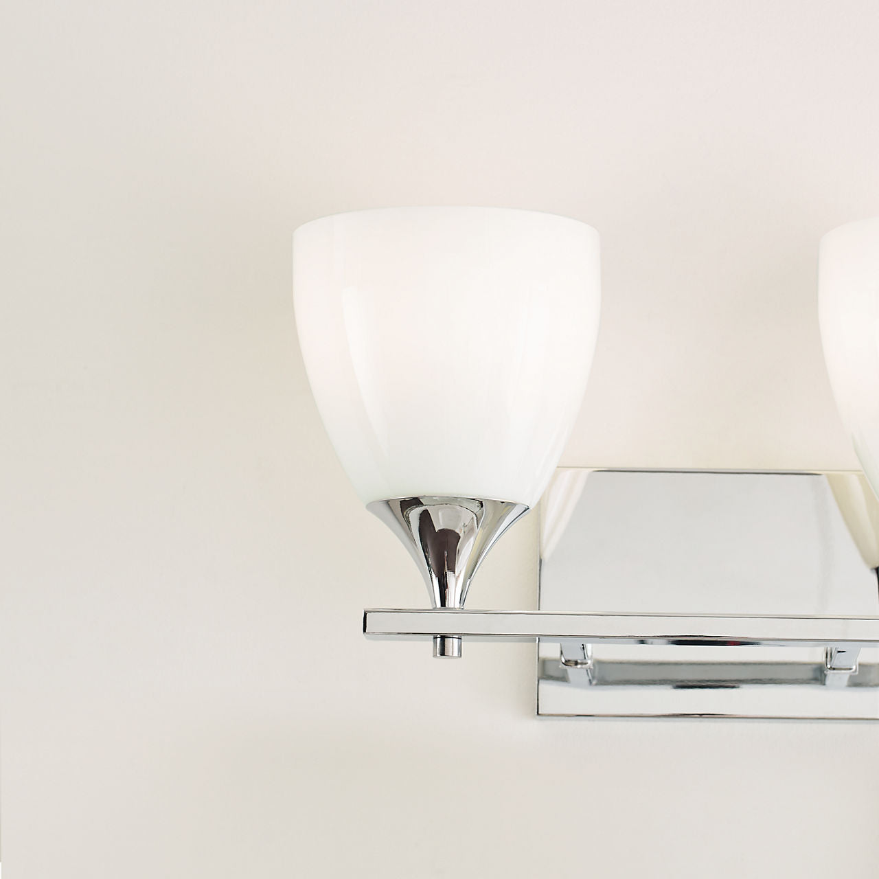 Toffino 2-Light Bath Sconce | Chrome | Milk Glass