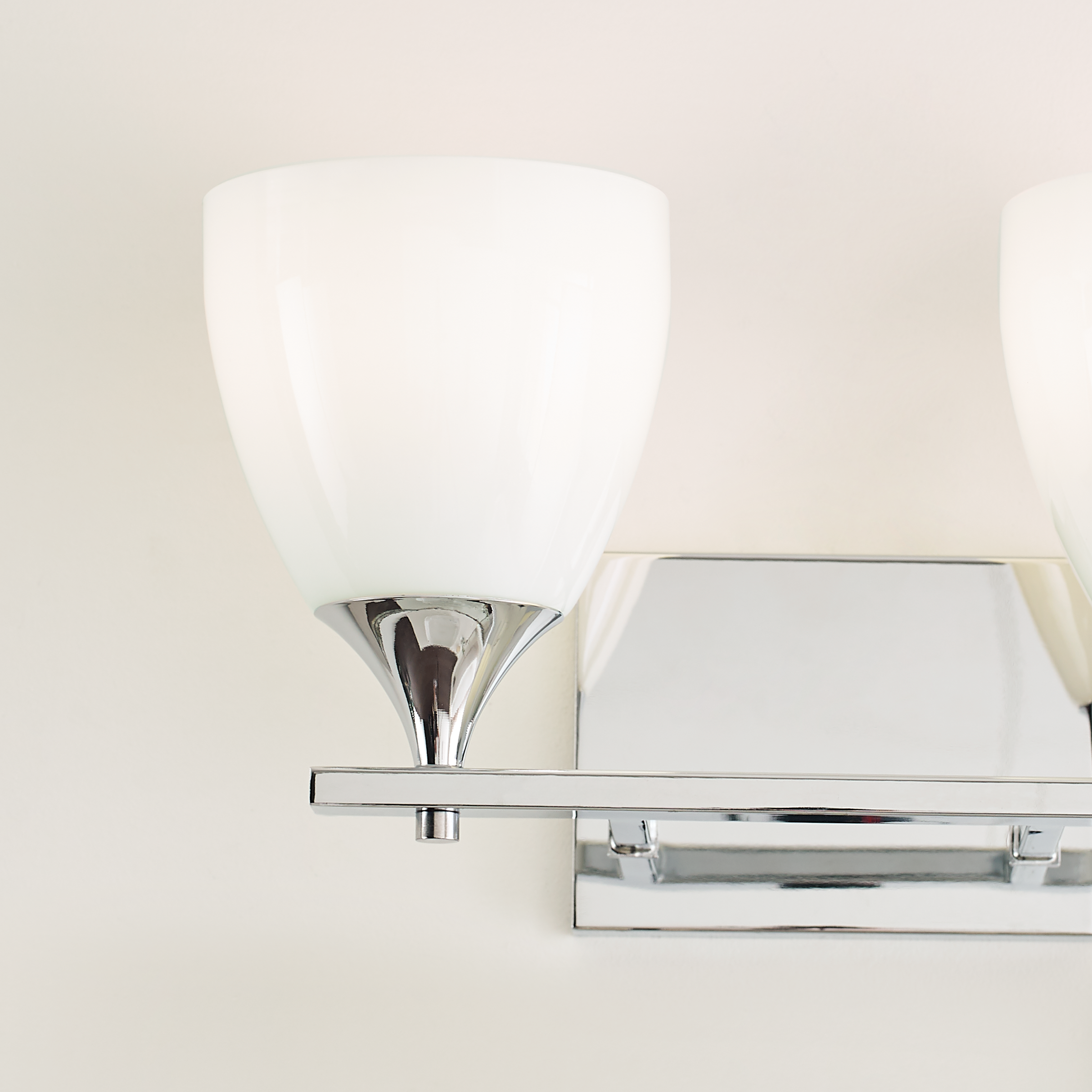 Toffino 2-Light Bath Sconce | Chrome | Milk Glass