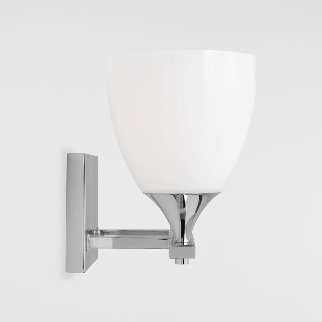 Toffino 2-Light Bath Sconce | Chrome | Milk Glass