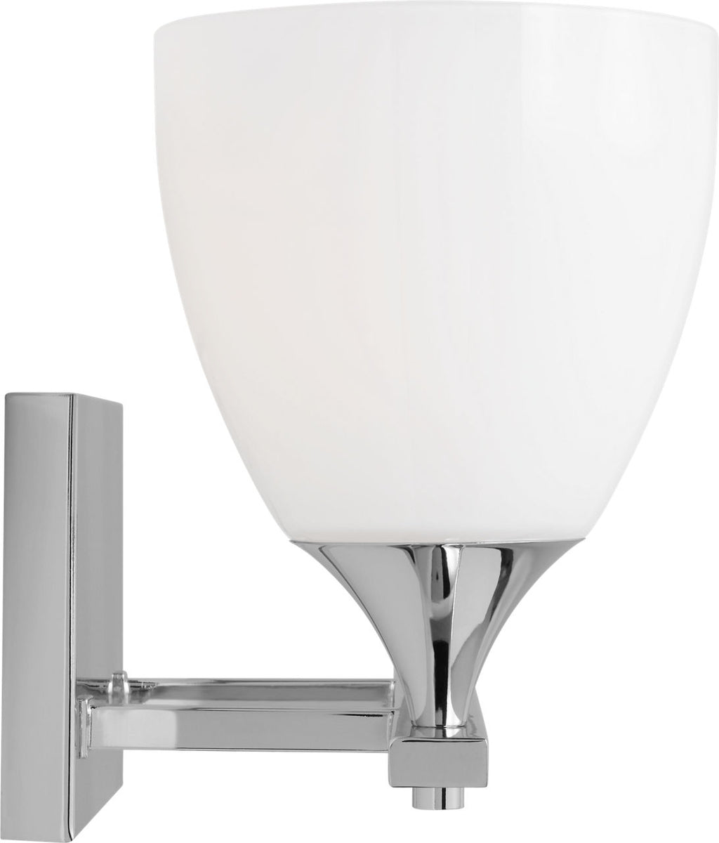 Toffino 2-Light Bath Sconce | Chrome | Milk Glass