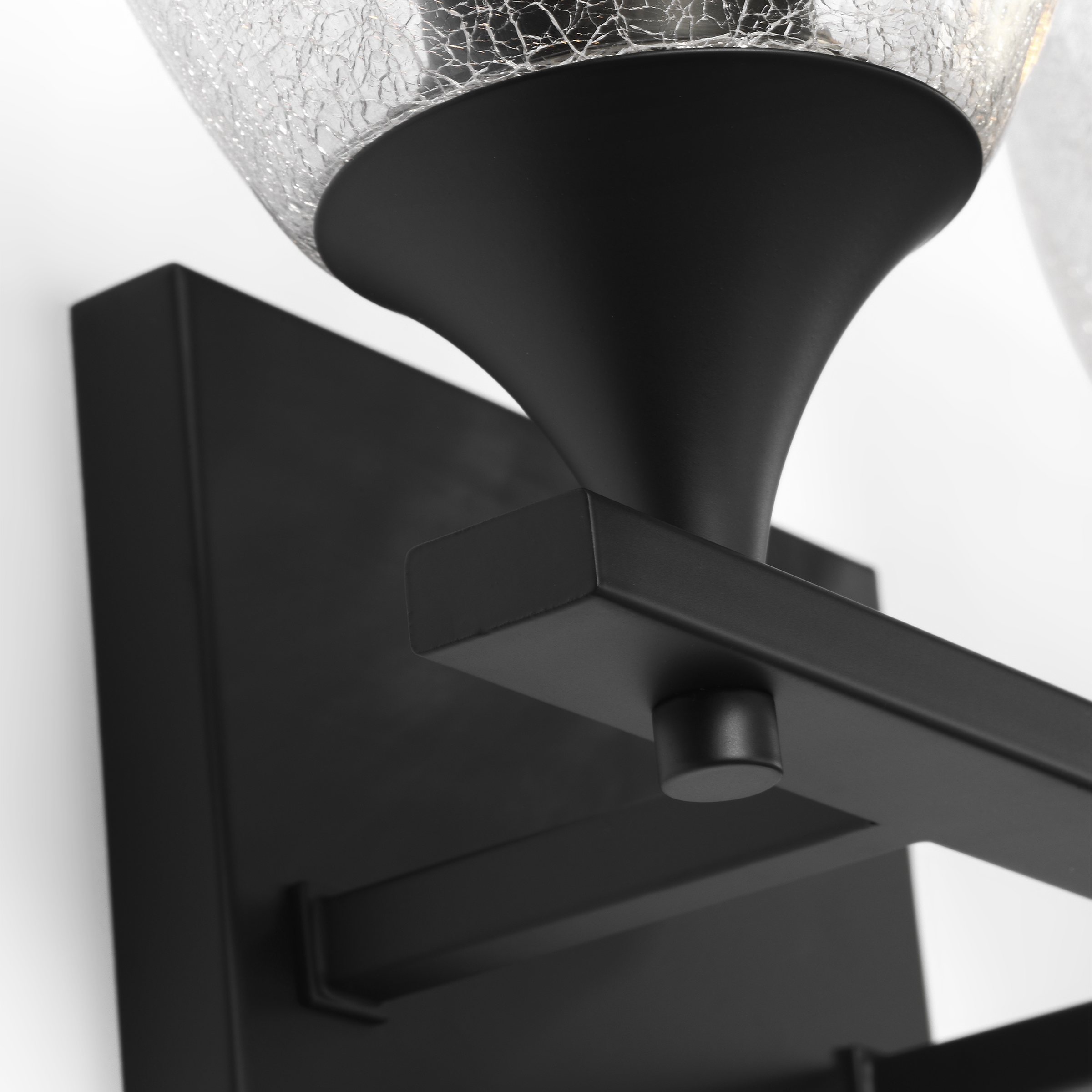 Toffino 2-Light Bath Sconce | Midnight Black | Clear Crackle Glass