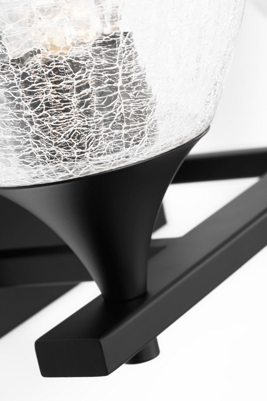 Toffino 2-Light Bath Sconce | Midnight Black | Clear Crackle Glass