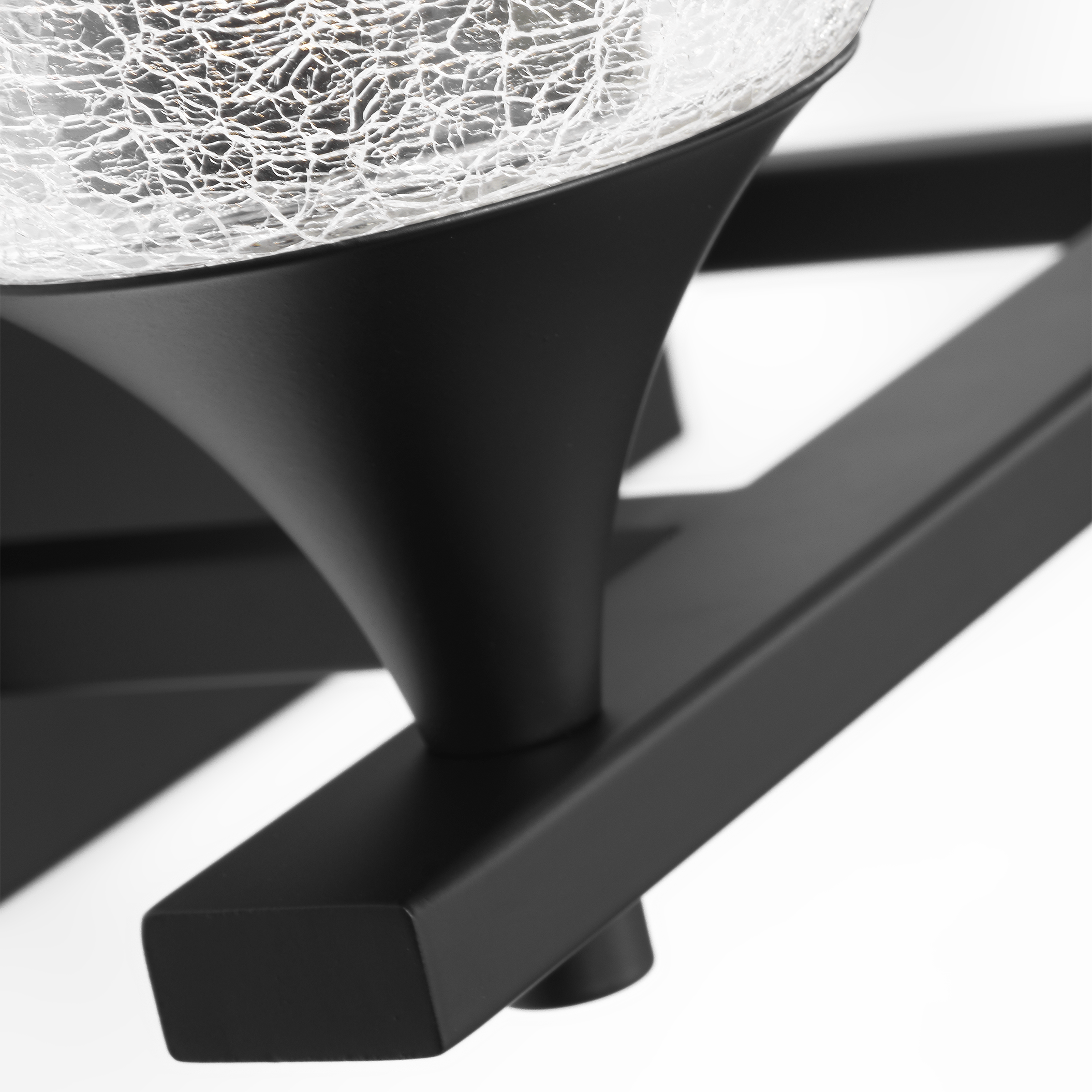 Toffino 2-Light Bath Sconce | Midnight Black | Clear Crackle Glass