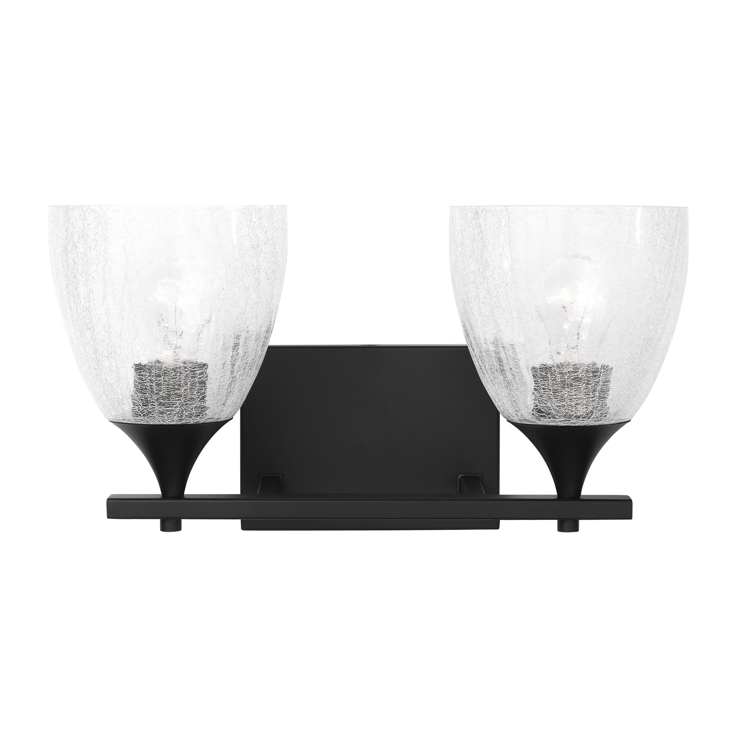 Toffino 2-Light Bath Sconce | Midnight Black | Clear Crackle Glass