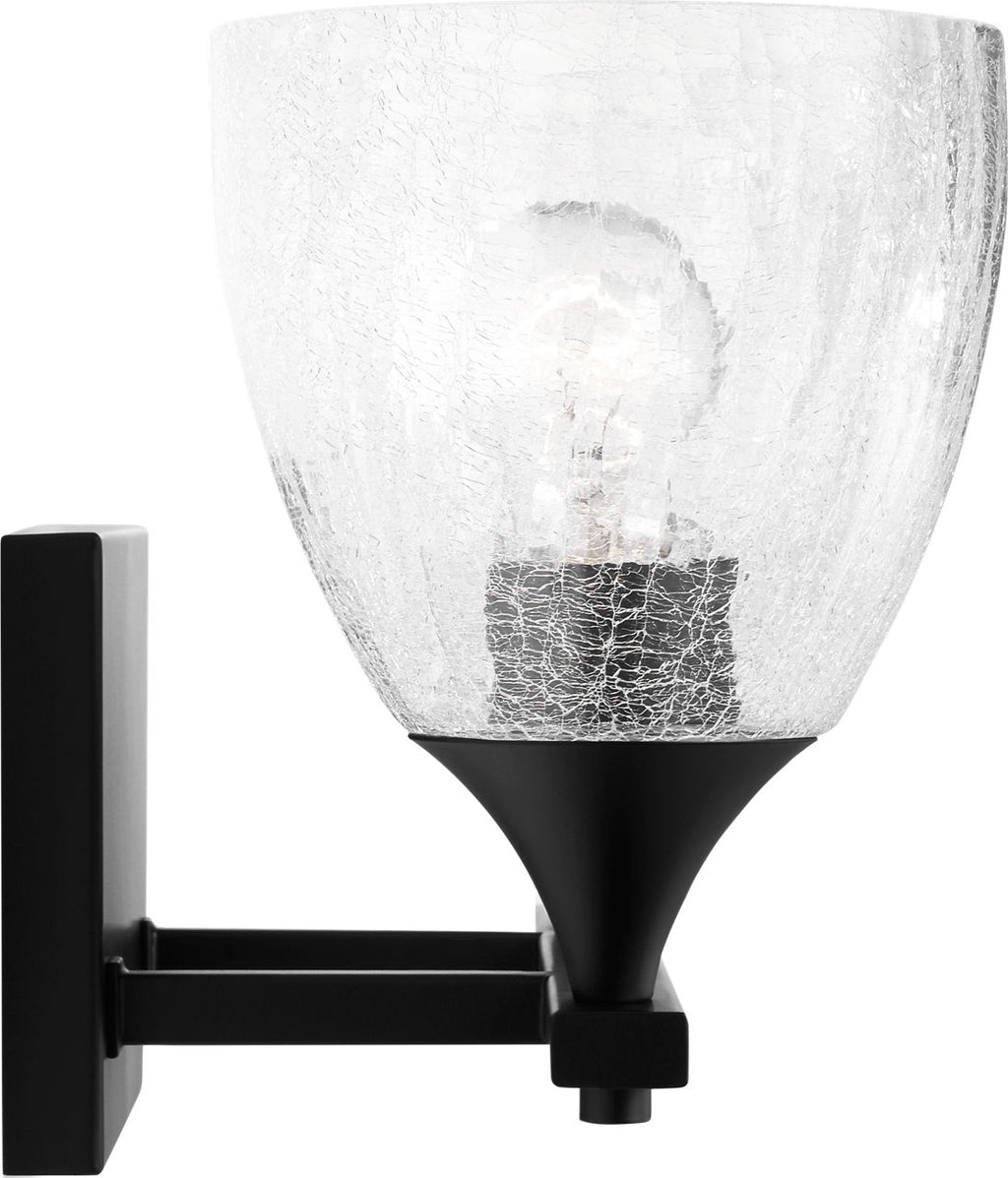 Toffino 2-Light Bath Sconce | Midnight Black | Clear Crackle Glass