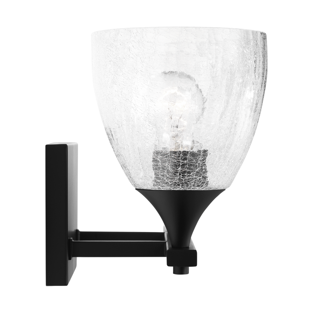 Toffino 2-Light Bath Sconce | Midnight Black | Clear Crackle Glass