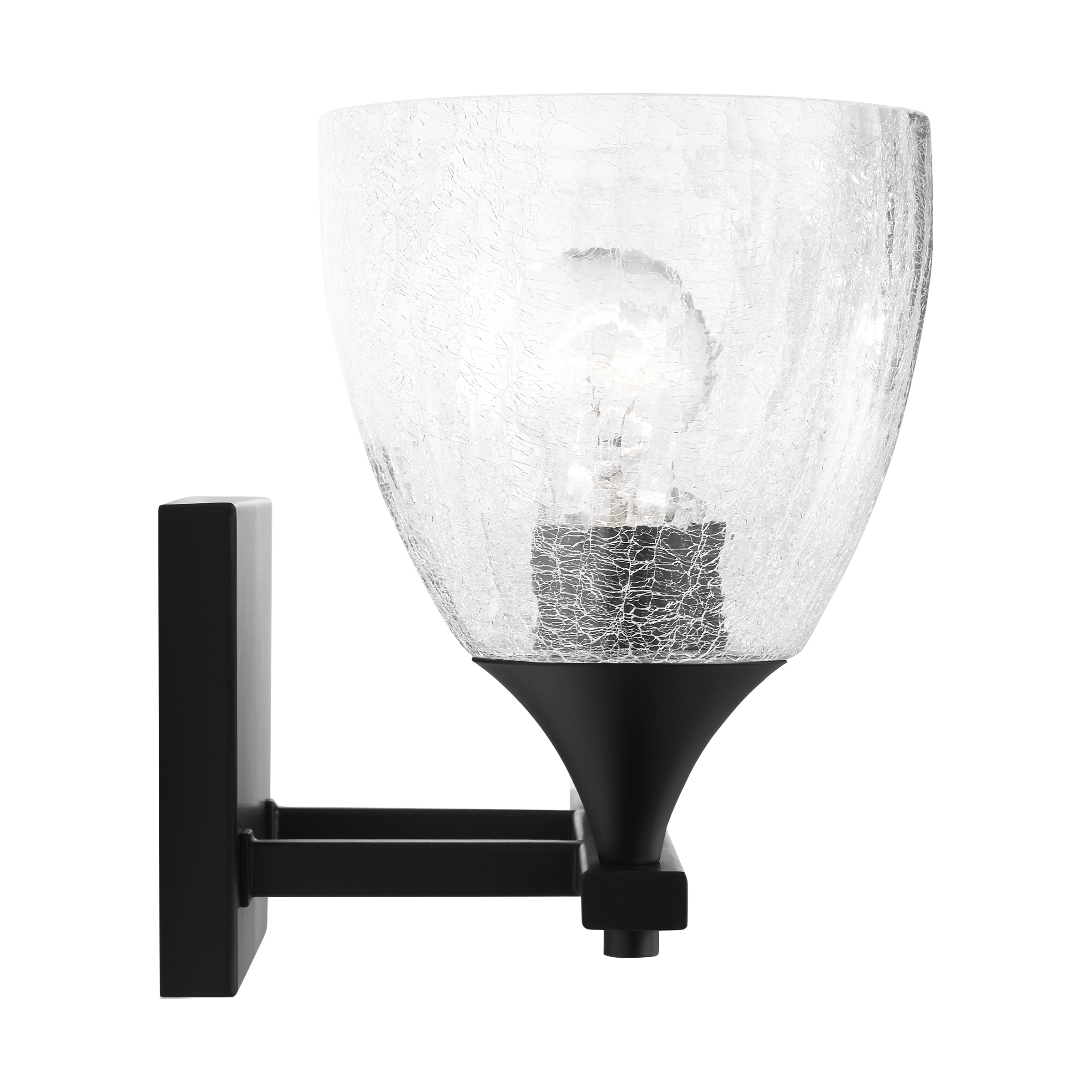 Toffino 2-Light Bath Sconce | Midnight Black | Clear Crackle Glass