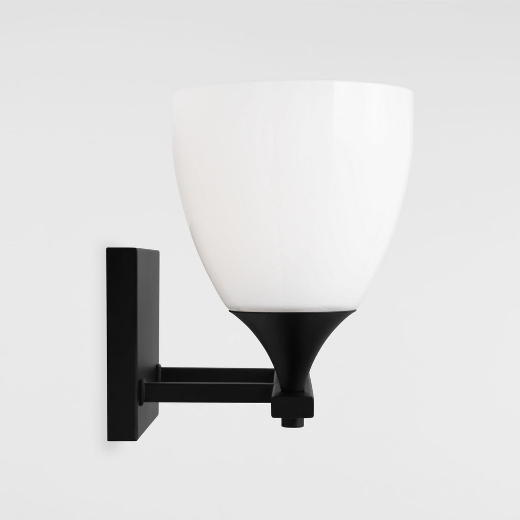 Toffino 2-Light Bath Sconce | Midnight Black | Milk Glass