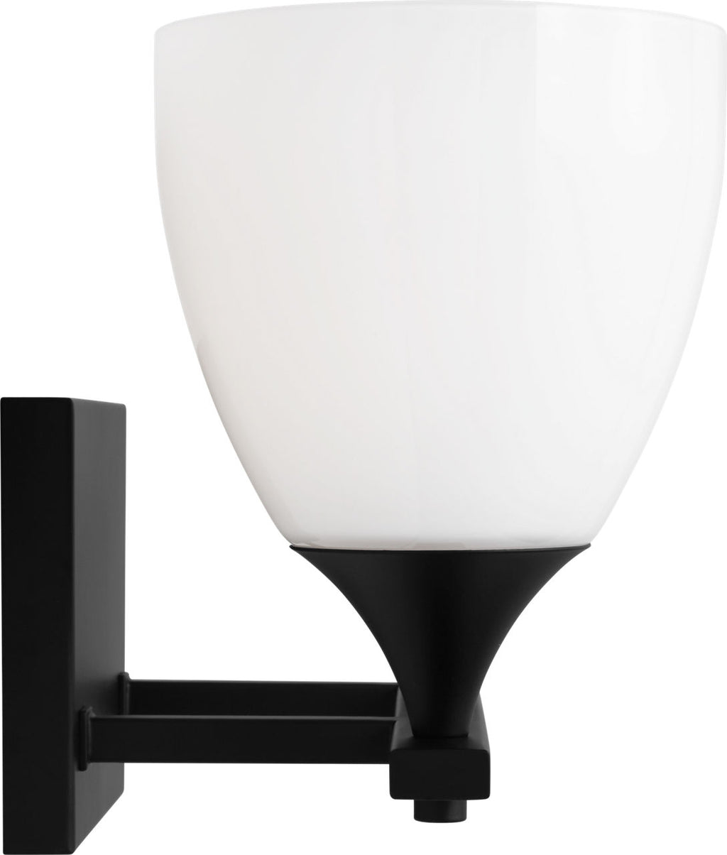 Toffino 2-Light Bath Sconce | Midnight Black | Milk Glass
