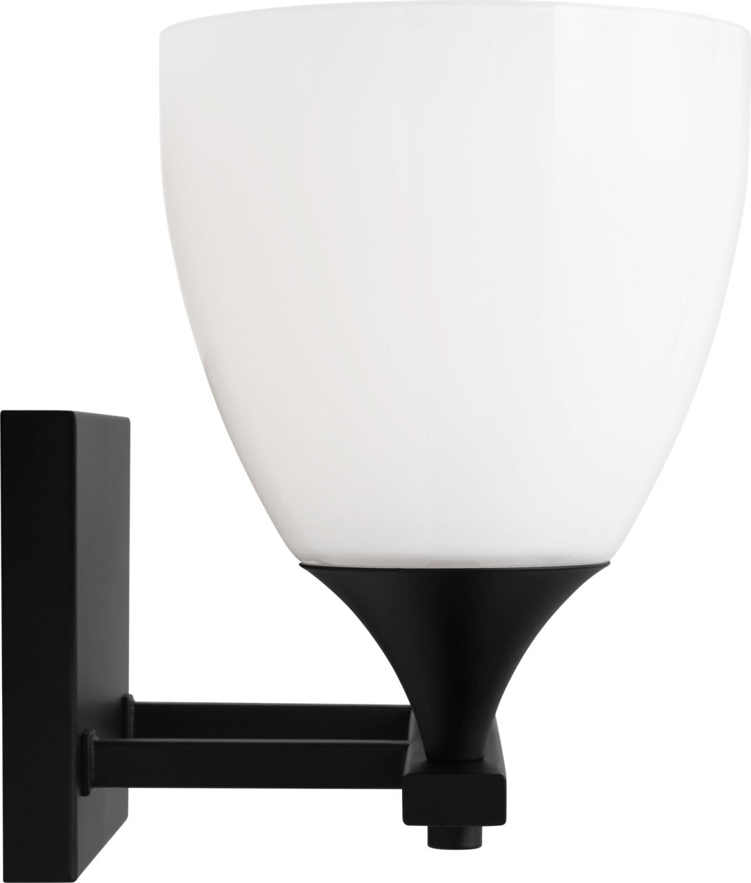 Toffino 2-Light Bath Sconce | Midnight Black | Milk Glass