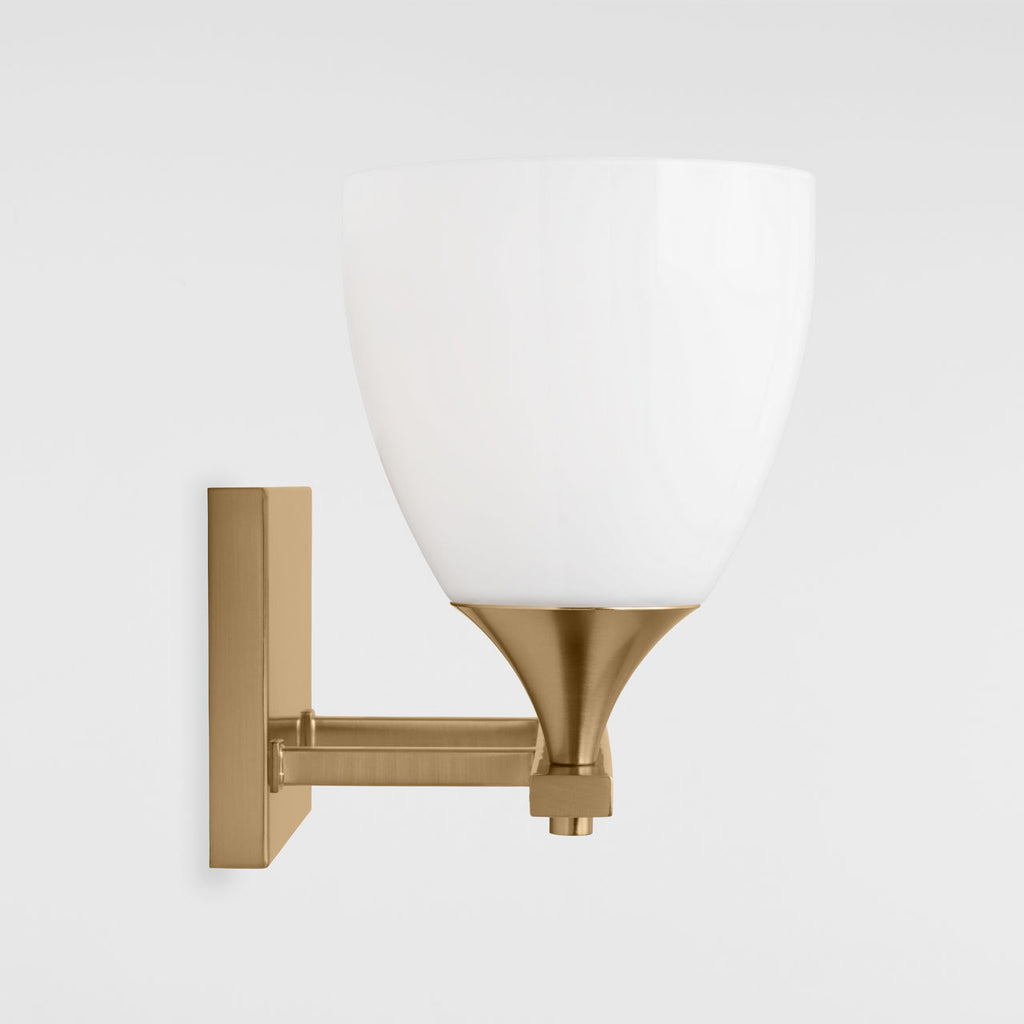 Toffino 2-Light Bath Sconce | Satin Brass | Milk Glass