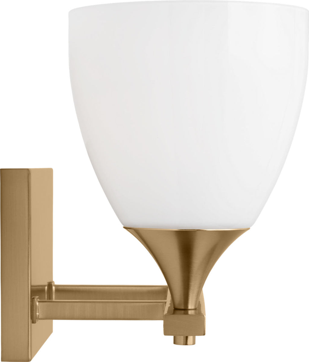 Toffino 2-Light Bath Sconce | Satin Brass | Milk Glass