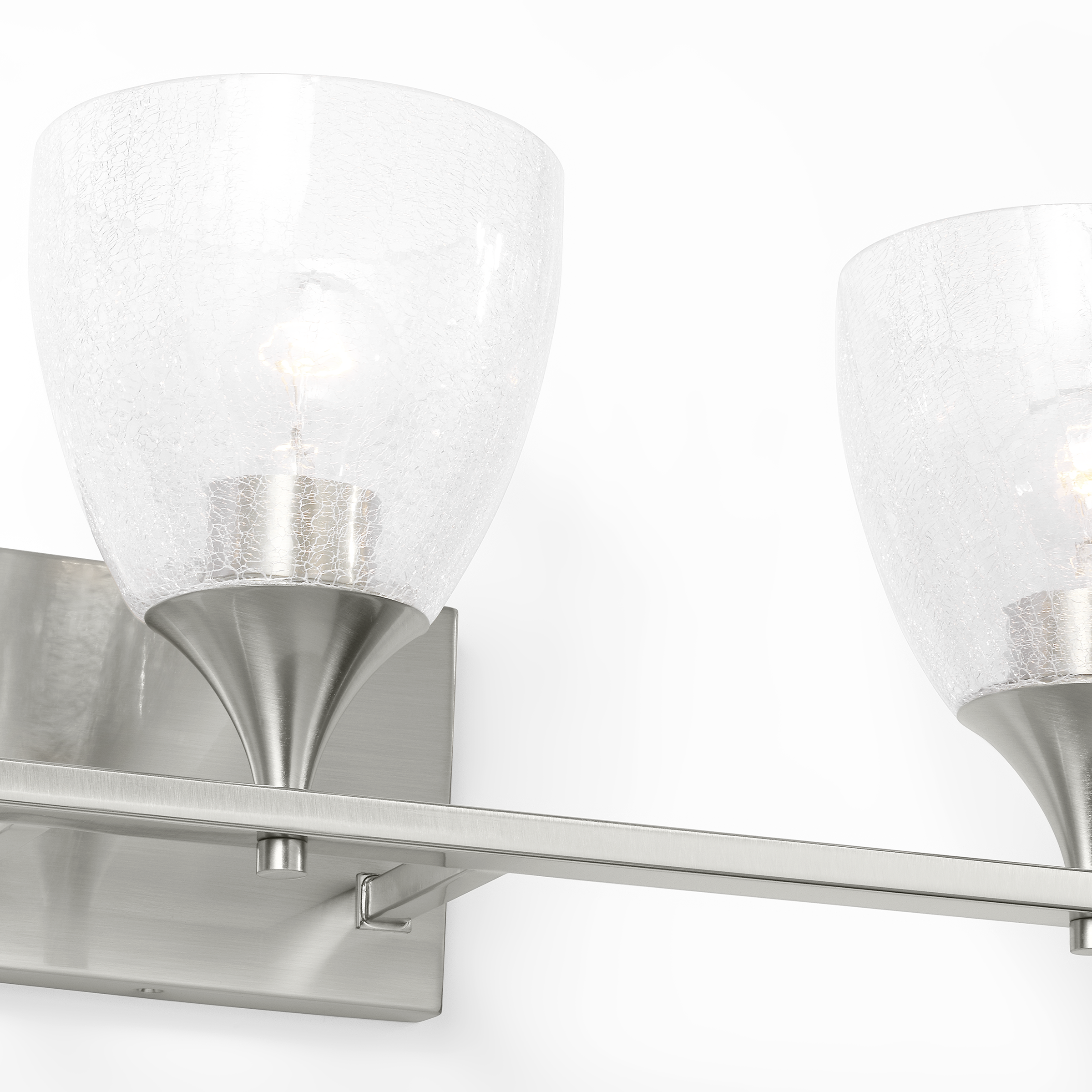 Toffino 3-Light Bath Sconce | Brushed Nickel | Clear Crackle Glass