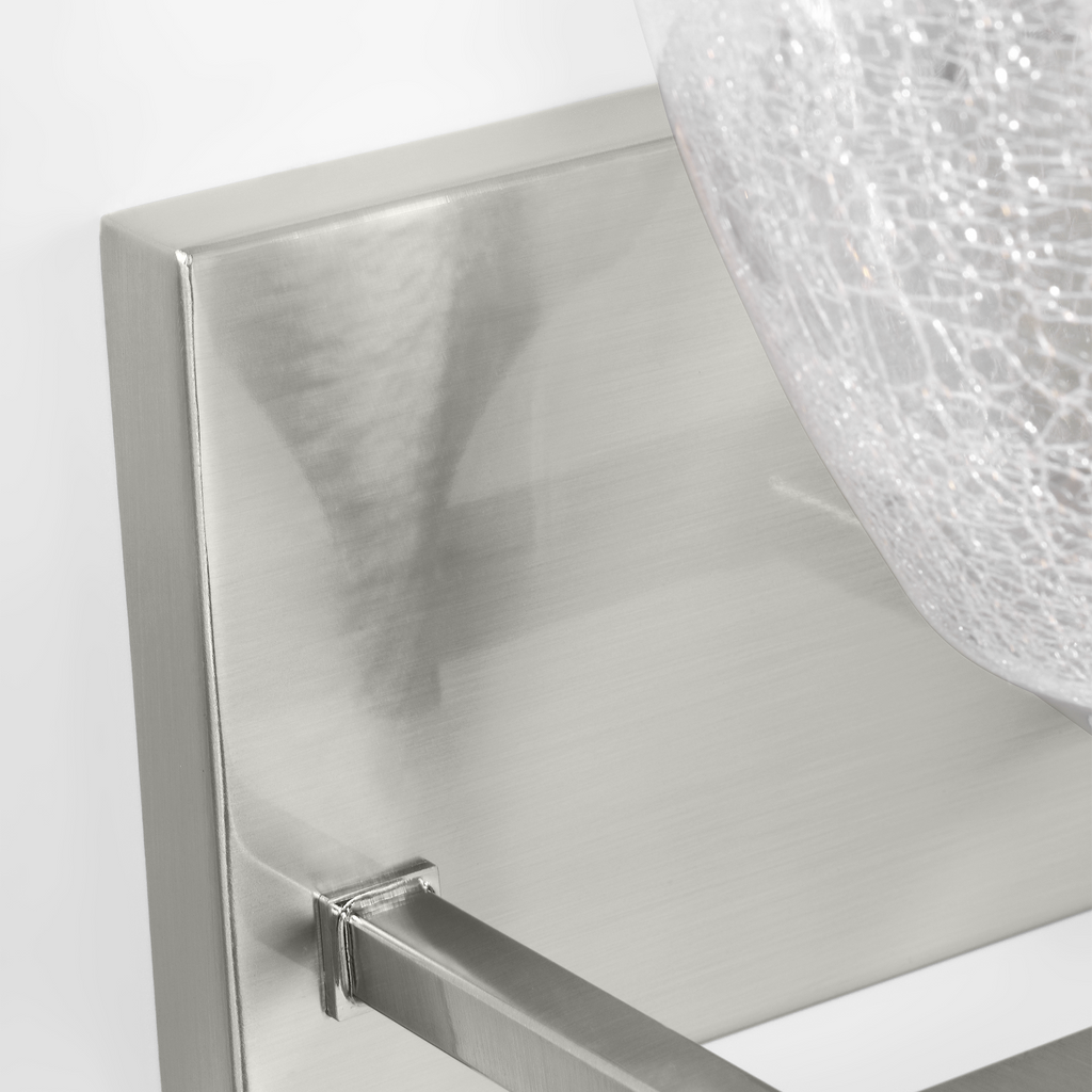 Toffino 3-Light Bath Sconce | Brushed Nickel | Clear Crackle Glass