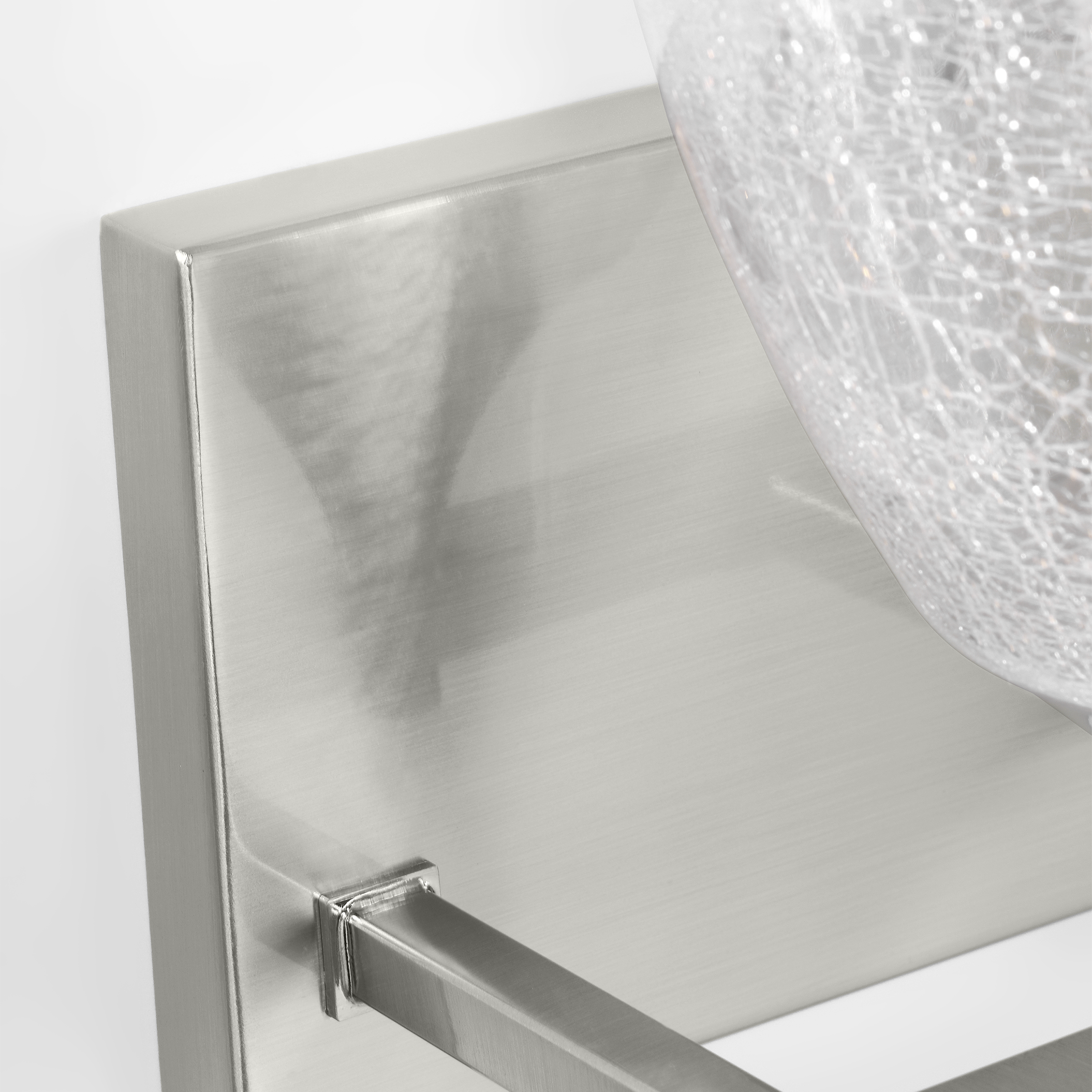 Toffino 3-Light Bath Sconce | Brushed Nickel | Clear Crackle Glass