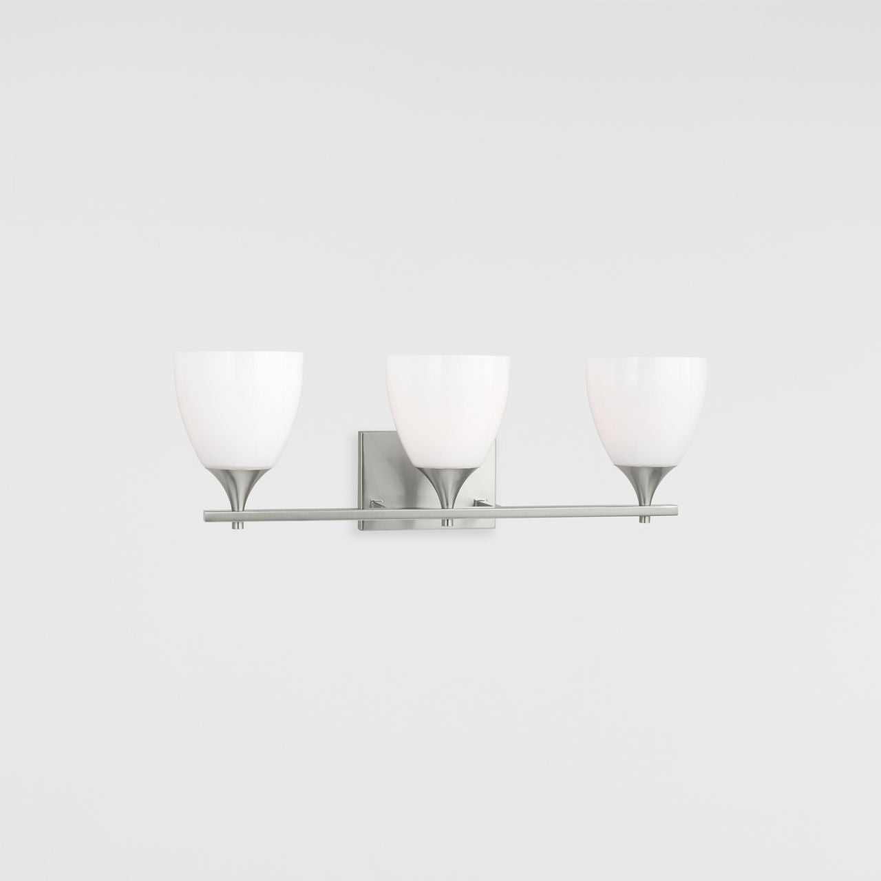 Toffino 3-Light Bath Sconce | Brushed Steel | Milk Glass
