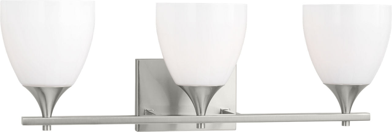 Toffino 3-Light Bath Sconce | Brushed Steel | Milk Glass