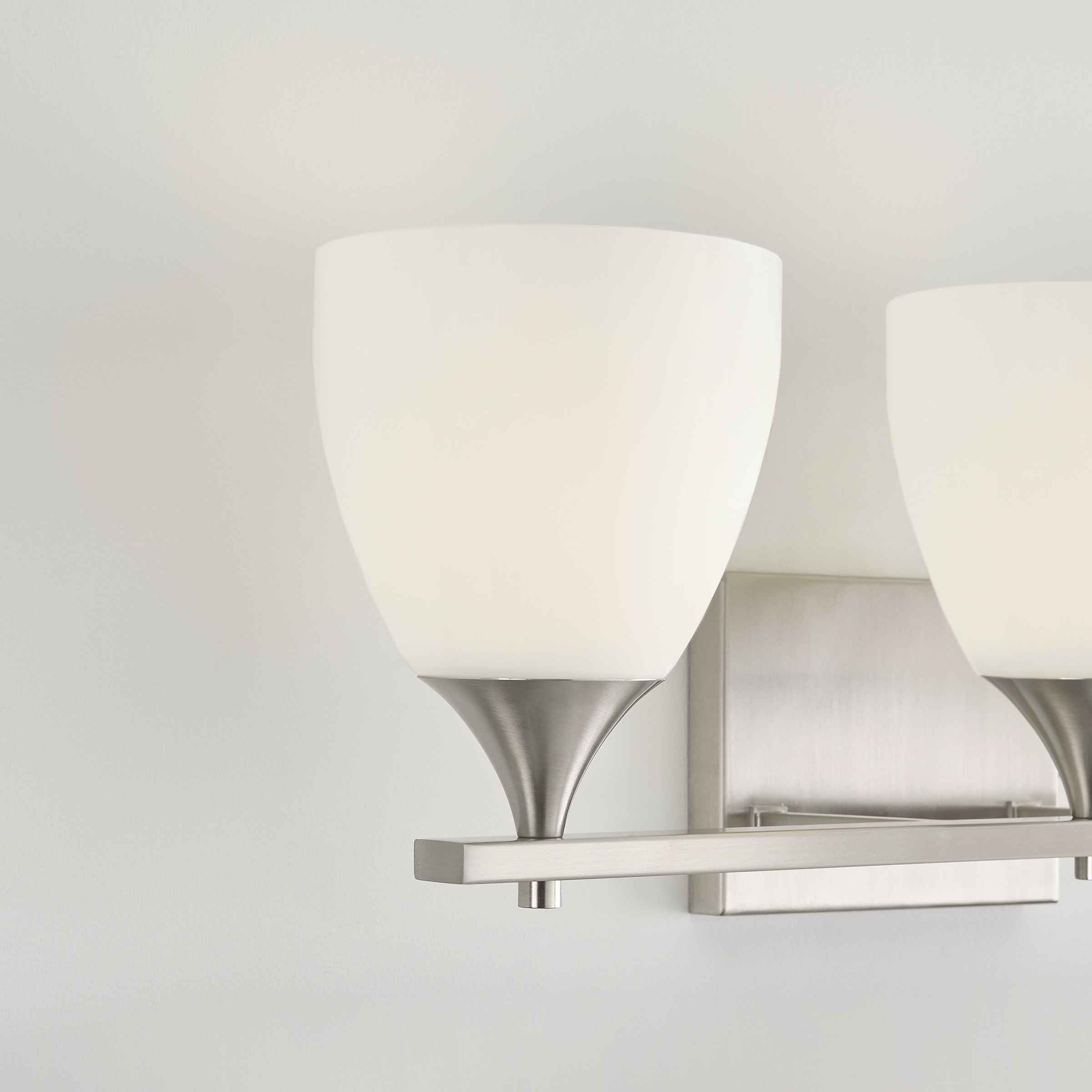 Toffino 3-Light Bath Sconce | Brushed Steel | Milk Glass