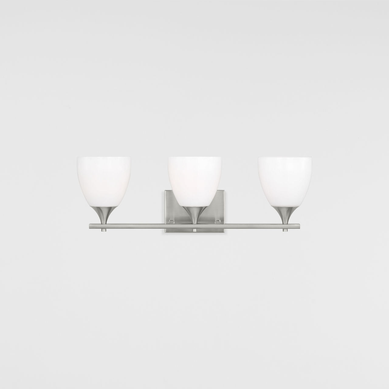 Toffino 3-Light Bath Sconce | Brushed Steel | Milk Glass