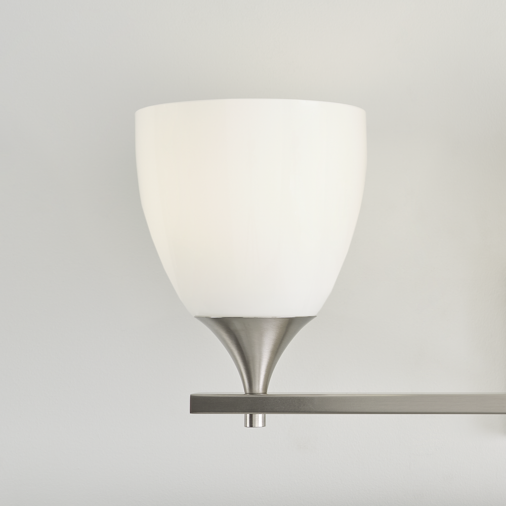 Toffino 3-Light Bath Sconce | Brushed Steel | Milk Glass