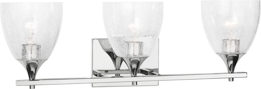 Toffino 3-Light Bath Sconce | Chrome | Clear Crackle Glass