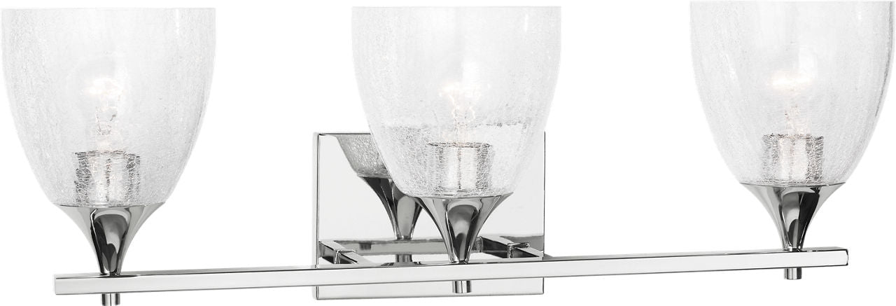 Toffino 3-Light Bath Sconce | Chrome | Clear Crackle Glass