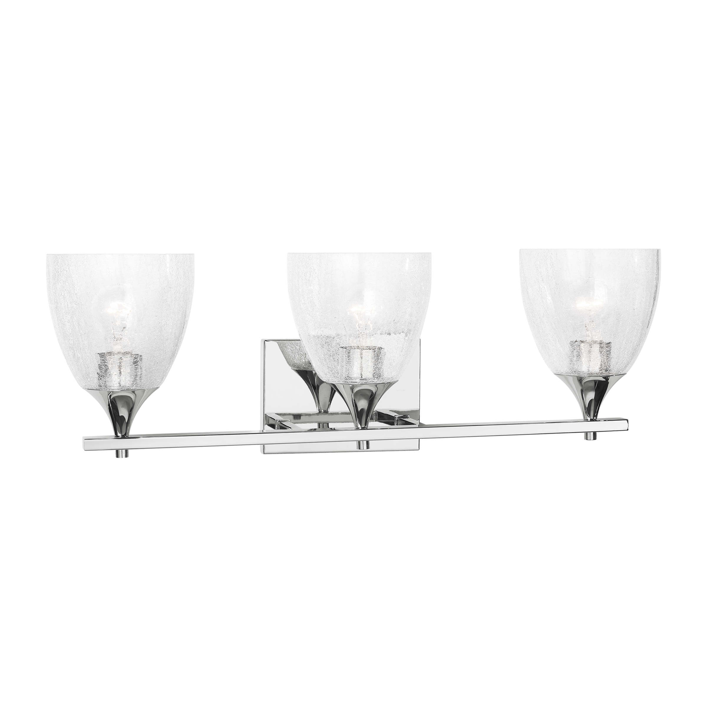 Toffino 3-Light Bath Sconce | Chrome | Clear Crackle Glass