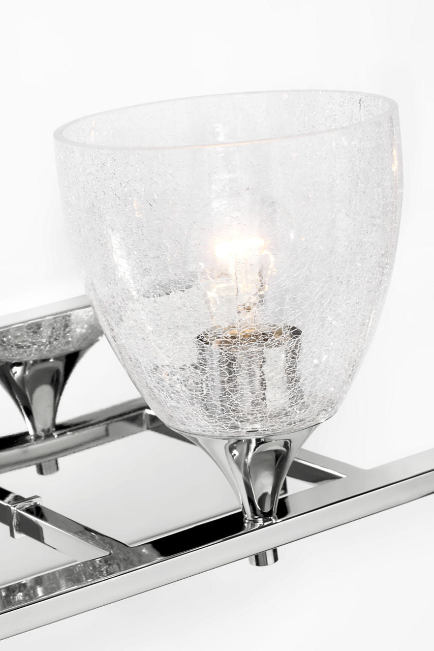 Toffino 3-Light Bath Sconce | Chrome | Clear Crackle Glass