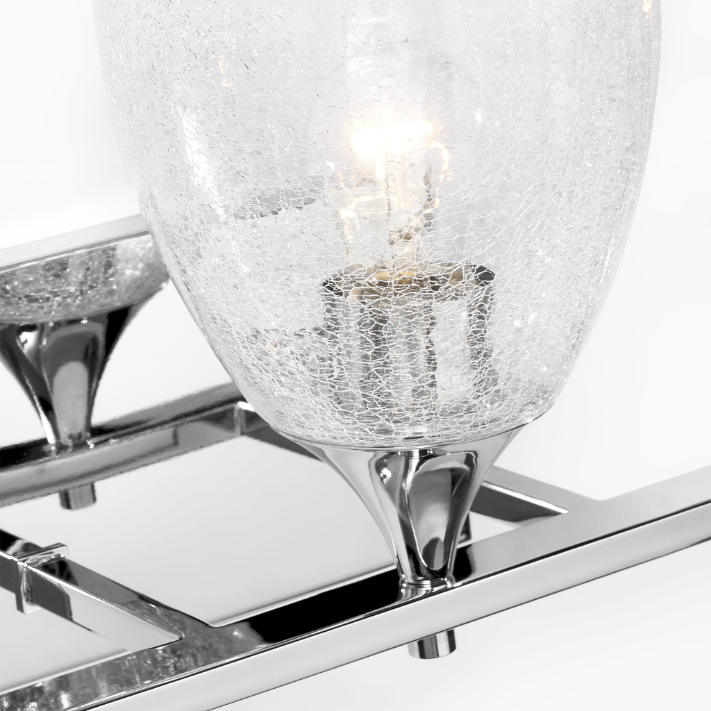 Toffino 3-Light Bath Sconce | Chrome | Clear Crackle Glass