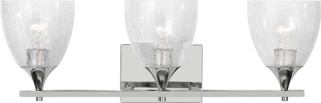 Toffino 3-Light Bath Sconce | Chrome | Clear Crackle Glass