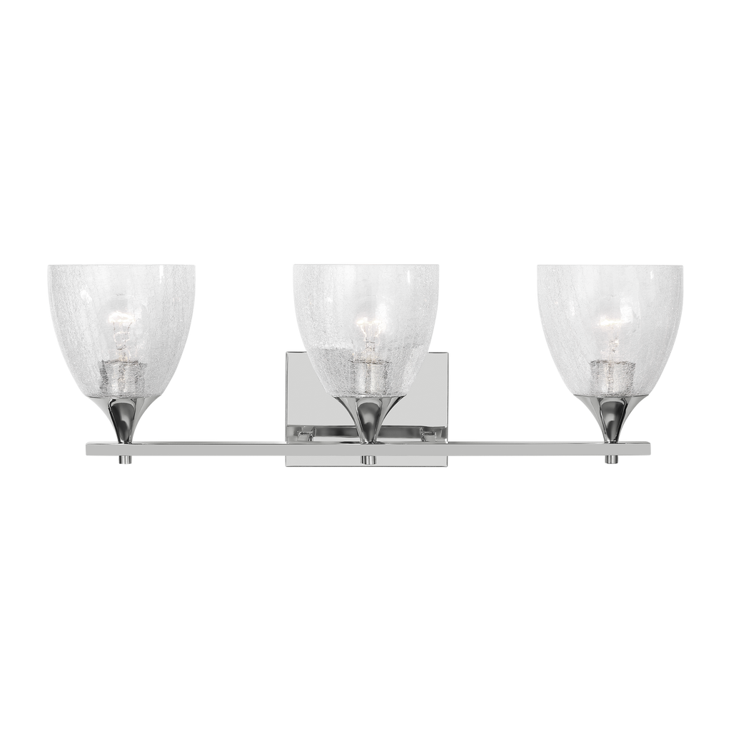 Toffino 3-Light Bath Sconce | Chrome | Clear Crackle Glass