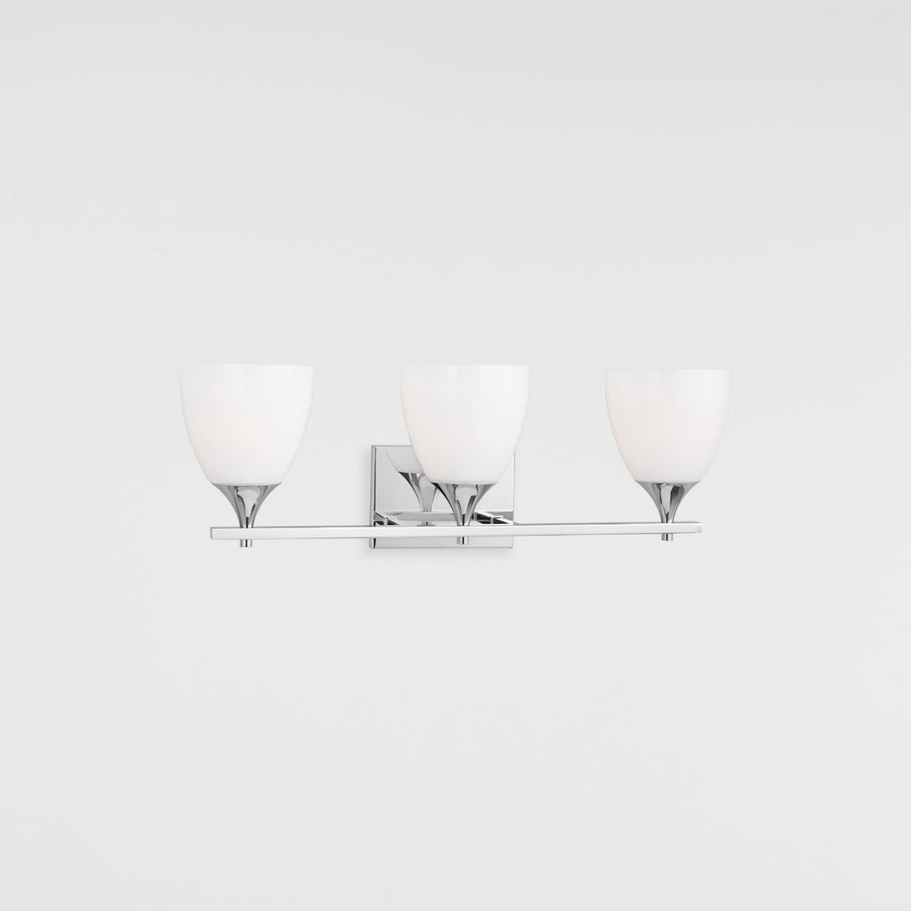 Toffino 3-Light Bath Sconce | Chrome | Milk Glass