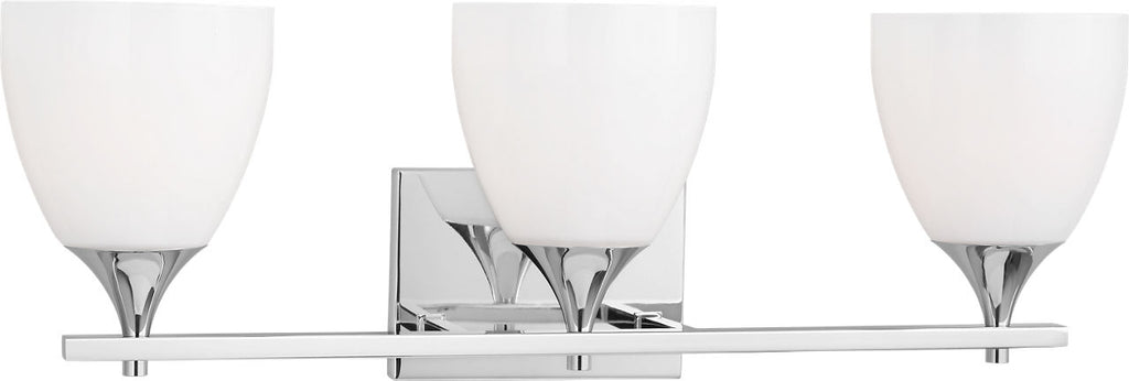 Toffino 3-Light Bath Sconce | Chrome | Milk Glass