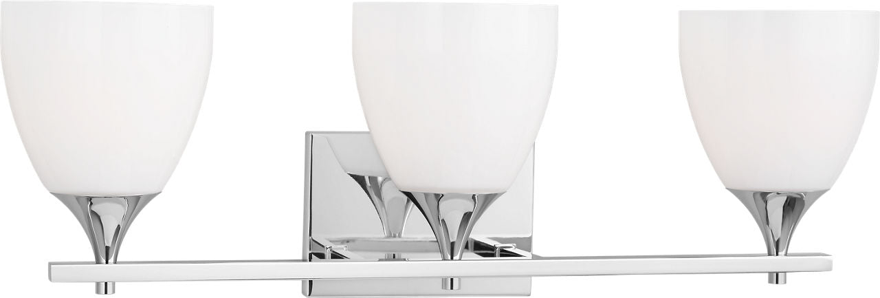 Toffino 3-Light Bath Sconce | Chrome | Milk Glass