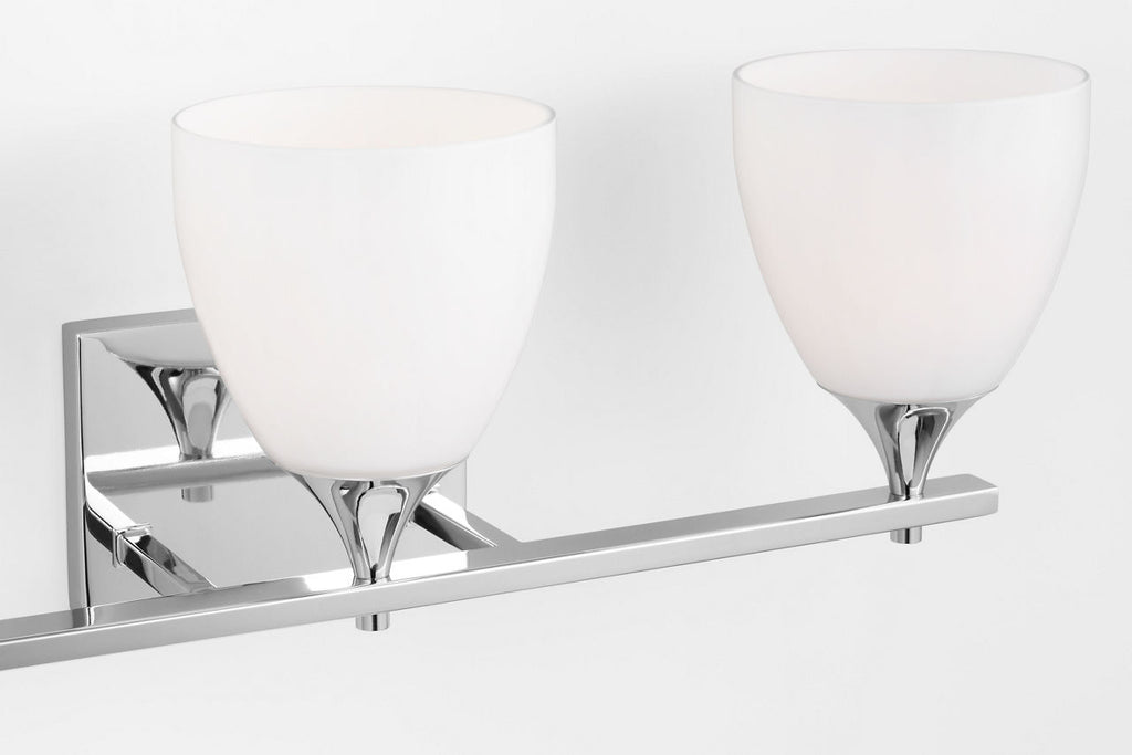 Toffino 3-Light Bath Sconce | Chrome | Milk Glass