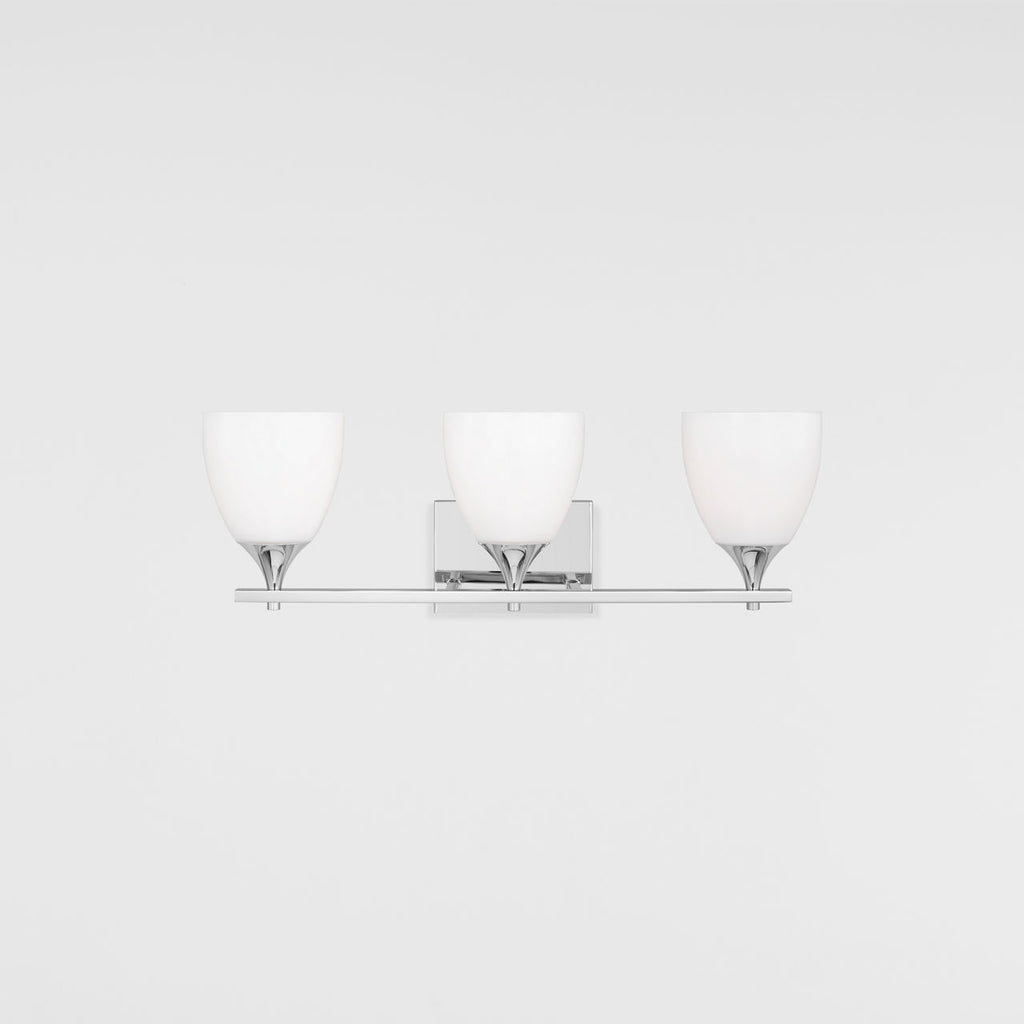 Toffino 3-Light Bath Sconce | Chrome | Milk Glass